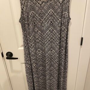 Catherines Black and White Geometric Midi Dress